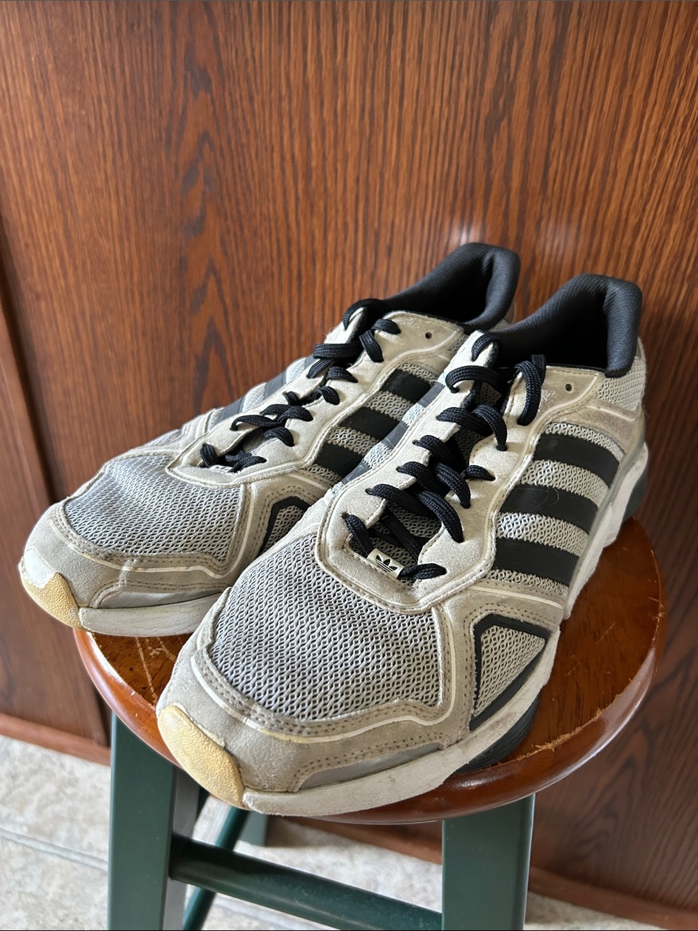adidas Grey and Black Mesh Trainer Sneakers